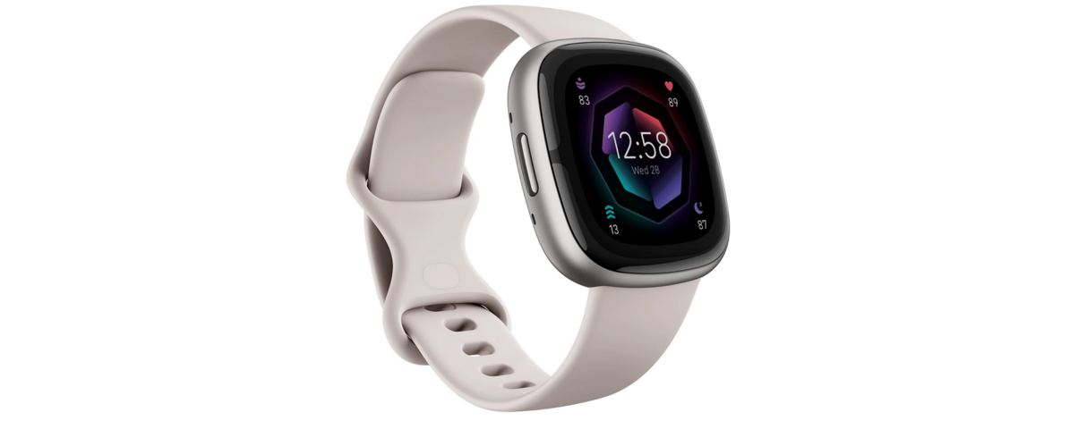 959734-1 Fitbit Sense 2 Lunar White Platinum