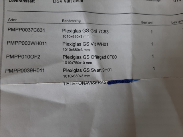 920789-2 Plexiglas x4 sheets of 1010x650x3 mm