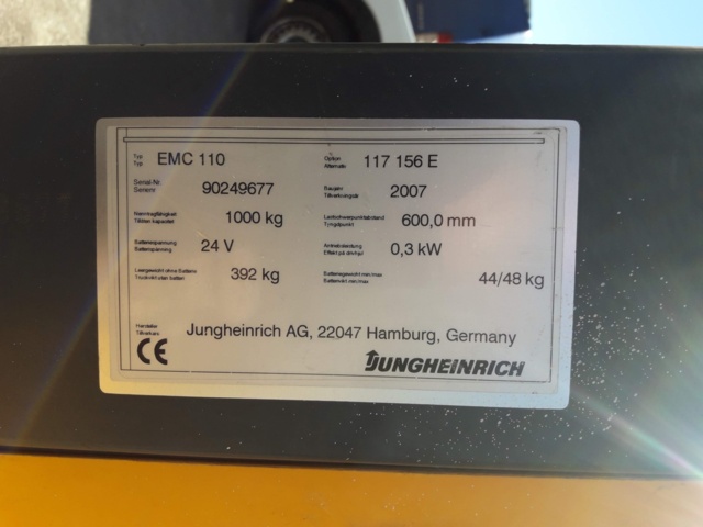 965534-6 Stacker Jungheinrich EMC 110 -2007 (rep. object)