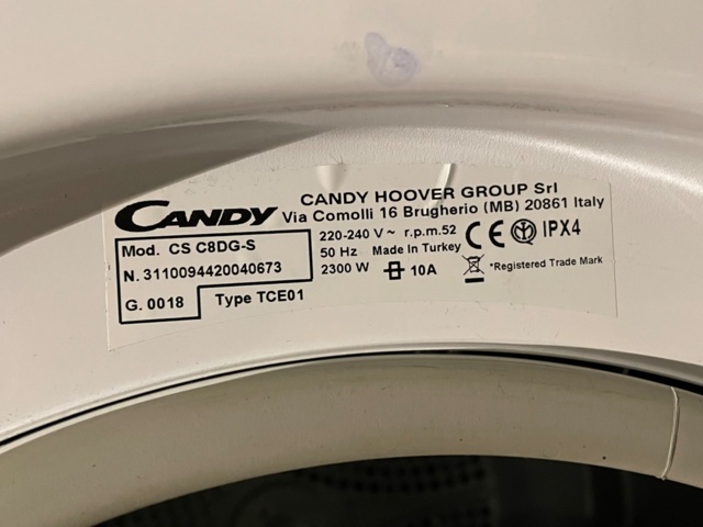 917180-12 Tumble dryer Candy CS C8DG-S