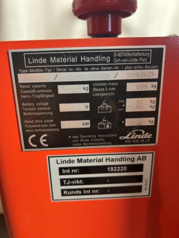 964263-7 Pallet stacker Linde MM10i -2019
