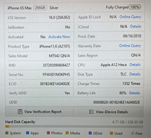 921690-2 Apple iPhone XS Max, 256GB - Shipping included!