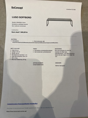 964267-4 Coffee table Lugo BoConcept