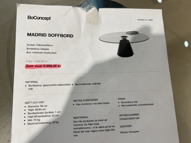 964268-4 Coffee table Madrid BoConcept