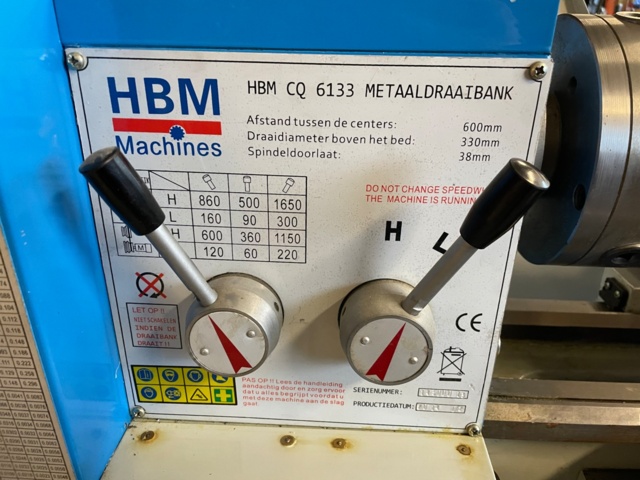 967204-6 Lathe HBM Machines CQ 6133