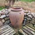 939352-1 Large red-brown clay pot without drainage hole