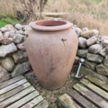 939352-2 Large red-brown clay pot without drainage hole