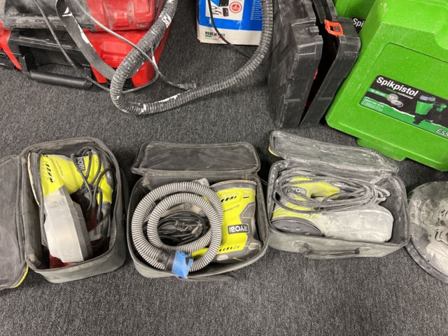 921398-2 Collection of power tools - Grinders, nail guns, welding etc