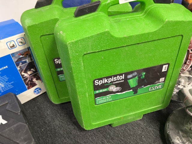 921398-12 Collection of power tools - Grinders, nail guns, welding etc