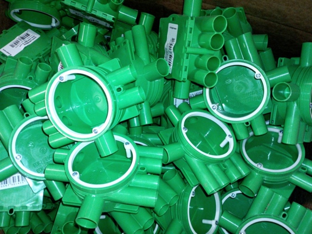 969079-1 Junction boxes for plaster, single and double, 50 pieces