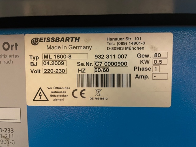 969558-6 Wheel adjuster Beissbarth ML 1800-8- complete with slide plates and lock