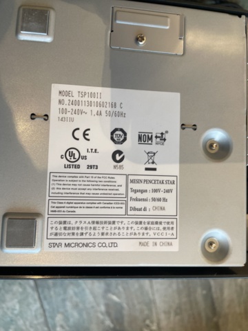 958331-9 Cash drawer, receipt printer and hand scanner