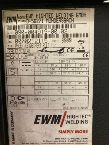 971009-3 Belly weld EWM 2 pcs