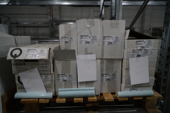 954100-4 32 cartons of tile borders artisan aqua