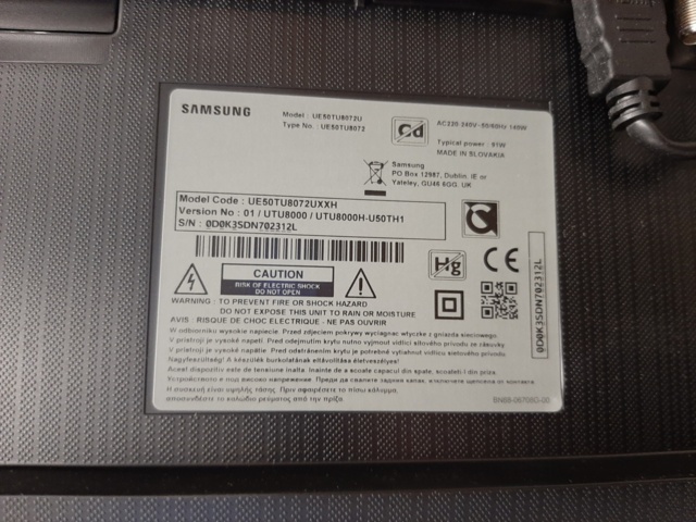 920847-5 Samsung TV, 50", mouse, keyboard and PC