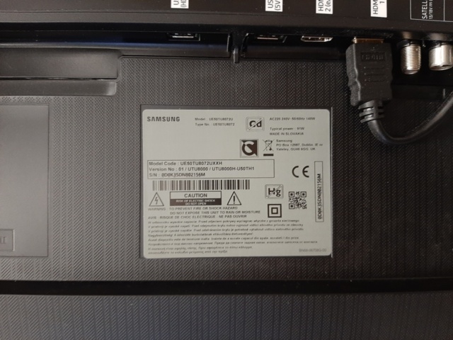 920853-5 Samsung TV, 50", mouse, keyboard and PC