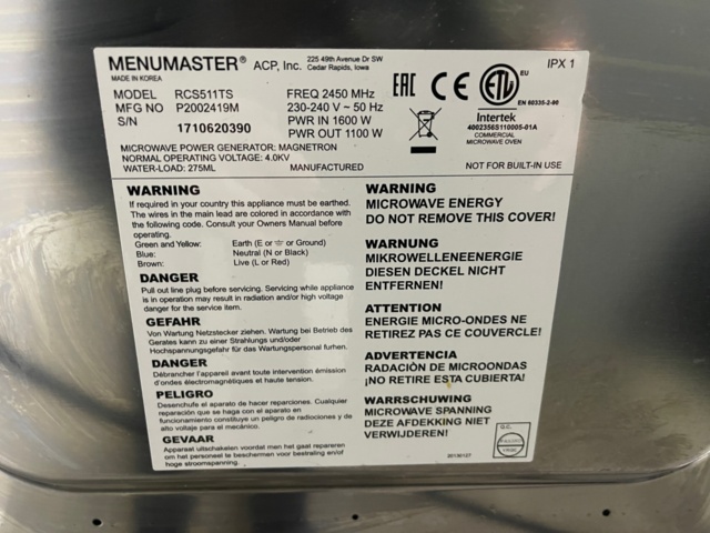 777105-5 Restaurant micro Menumaster. Tested, works