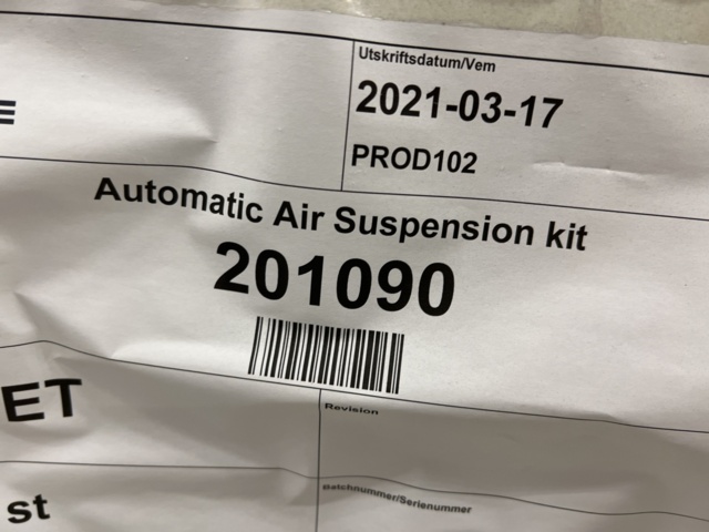 921792-7 Lot of air bellows, automatic for electric vehicles