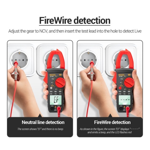 974580-15 Pliers ammeter + moisture detector + non-contact thermometer, + electronic spirit level
