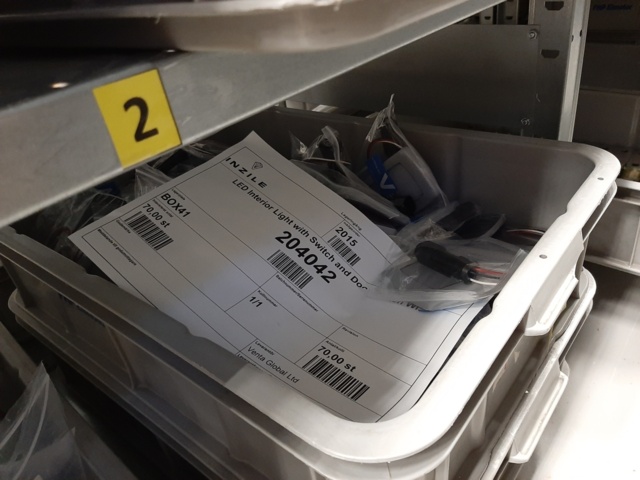 920897-15 9 shelf sections with a large assortment of new spare parts and various components