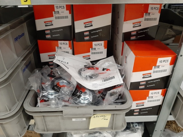 920897-18 9 shelf sections with a large assortment of new spare parts and various components