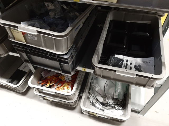 920897-32 9 shelf sections with a large assortment of new spare parts and various components
