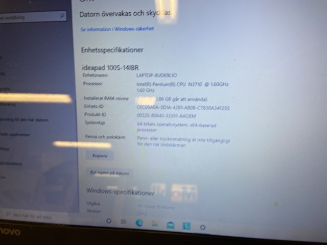 912662-7 Laptop Lenovo Intel Pentium 1.6GHz/4GB