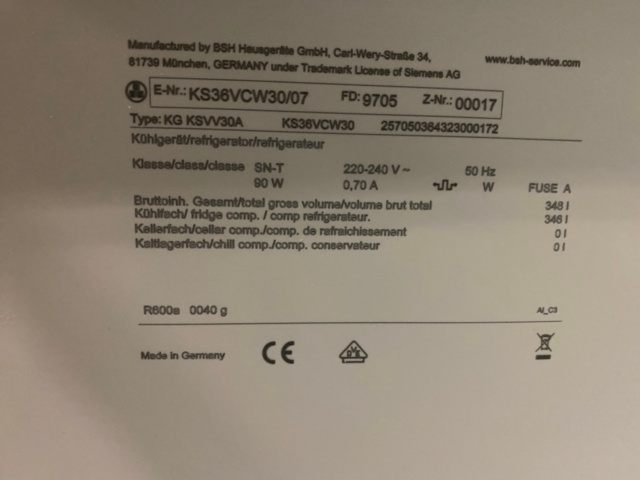 975511-4 Refrigerator Siemens