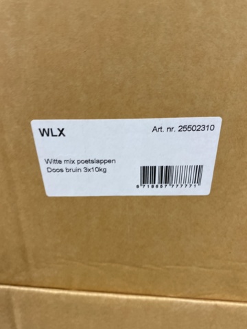 976303-4 Pallet with white drying cloths for industry, WLX 25502310