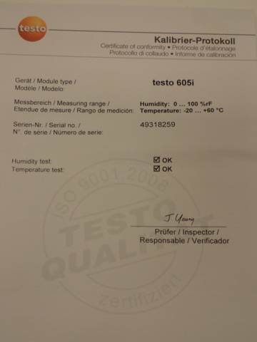 976788-6 Humidity and temperature meter Testo 605i Smart Probe (new in packaging)