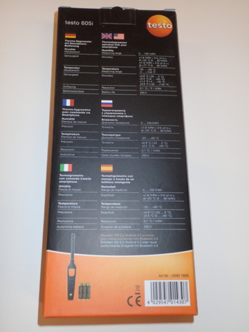 976788-17 Humidity and temperature meter Testo 605i Smart Probe (new in packaging)