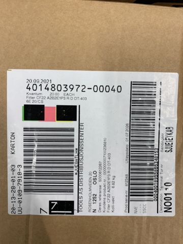 977774-3 6 Drawers Respirator Scott Filter Scott/3M Pro 2000 CF22 RD DT403