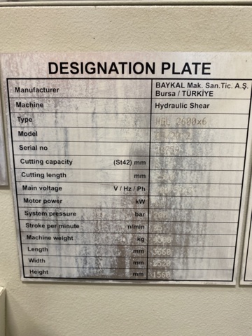 949052-11 Leveling scissors Baykla HGL 2600x6