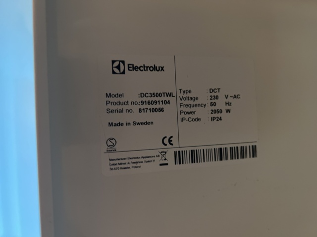 908212-2 Torkskåp Electrolux DC3500TWL