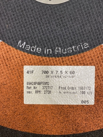 979082-3 11 Grinding discs Tyrolit 700x7.5x60