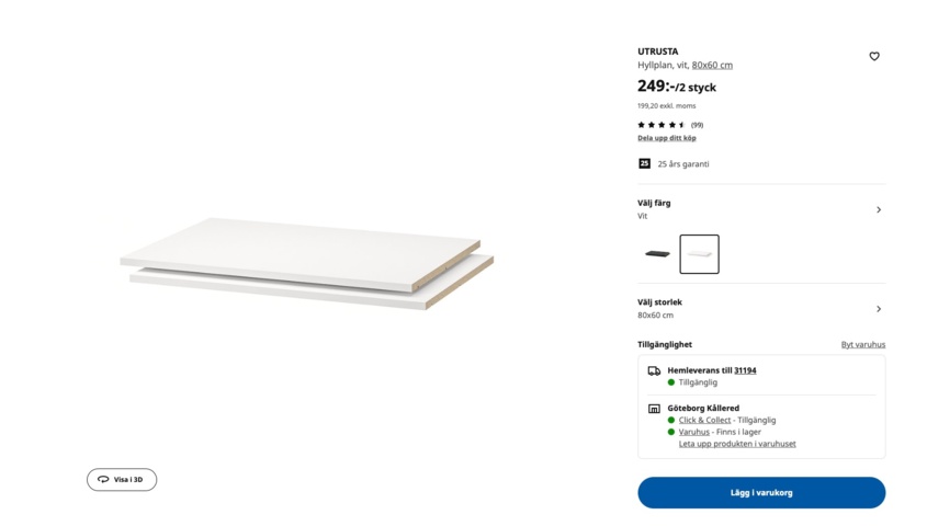 978492-4 Various unused IKEA furniture from the Urusta series