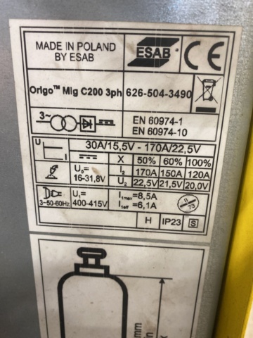 949087-8 Migweld ESAB Mig C200