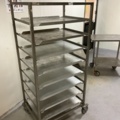 961448-3 Stainless steel trolley with loose metal plates