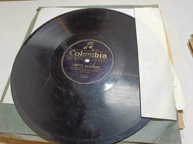 887947-19 Large stone cake / gramophone record collection