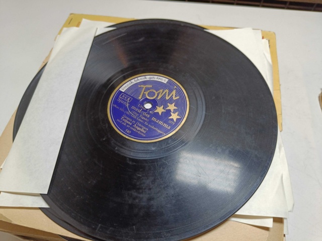 887947-23 Large stone cake / gramophone record collection
