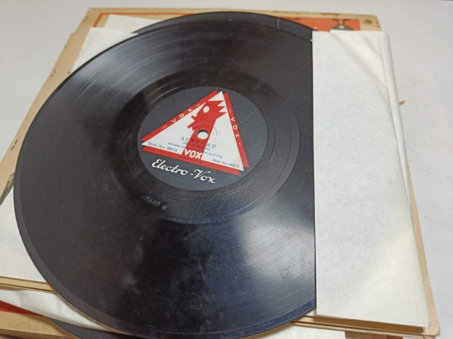 887947-29 Large stone cake / gramophone record collection