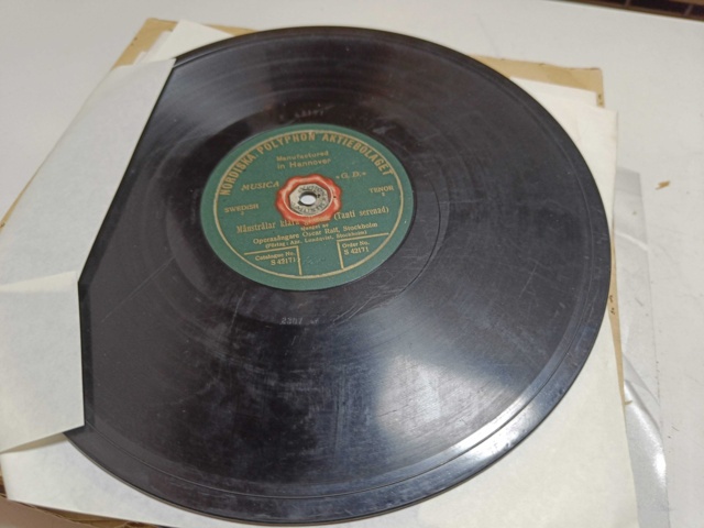 887947-33 Large stone cake / gramophone record collection