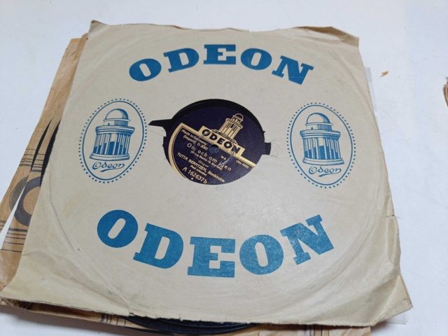 887947-46 Large stone cake / gramophone record collection