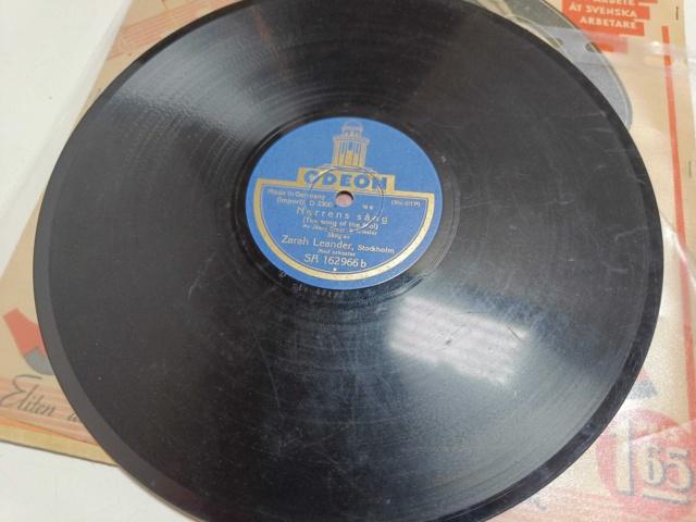 887947-55 Large stone cake / gramophone record collection