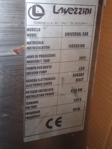 862167-6 Vacuum machine. Lavezzini Universal gas