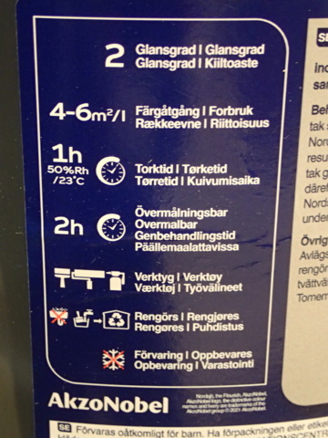 862172-4 Ceiling paint Light white Full matt 30 litres. North Sea