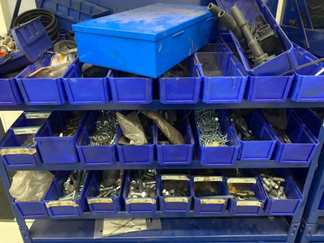 956084-2 2 assortment cabinets with assortment of screws, fuses, bolts, pins, etc