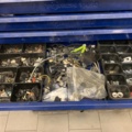 956084-6 2 assortment cabinets with assortment of screws, fuses, bolts, pins, etc