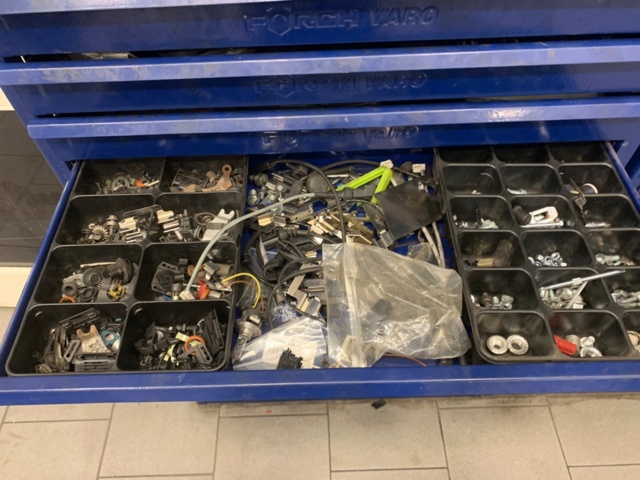 956084-6 2 assortment cabinets with assortment of screws, fuses, bolts, pins, etc