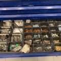 956084-13 2 assortment cabinets with assortment of screws, fuses, bolts, pins, etc